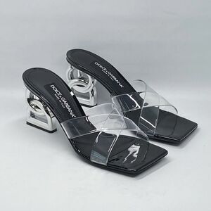 Dolce&Gabbana DG Heel PVC Mules size 37.5